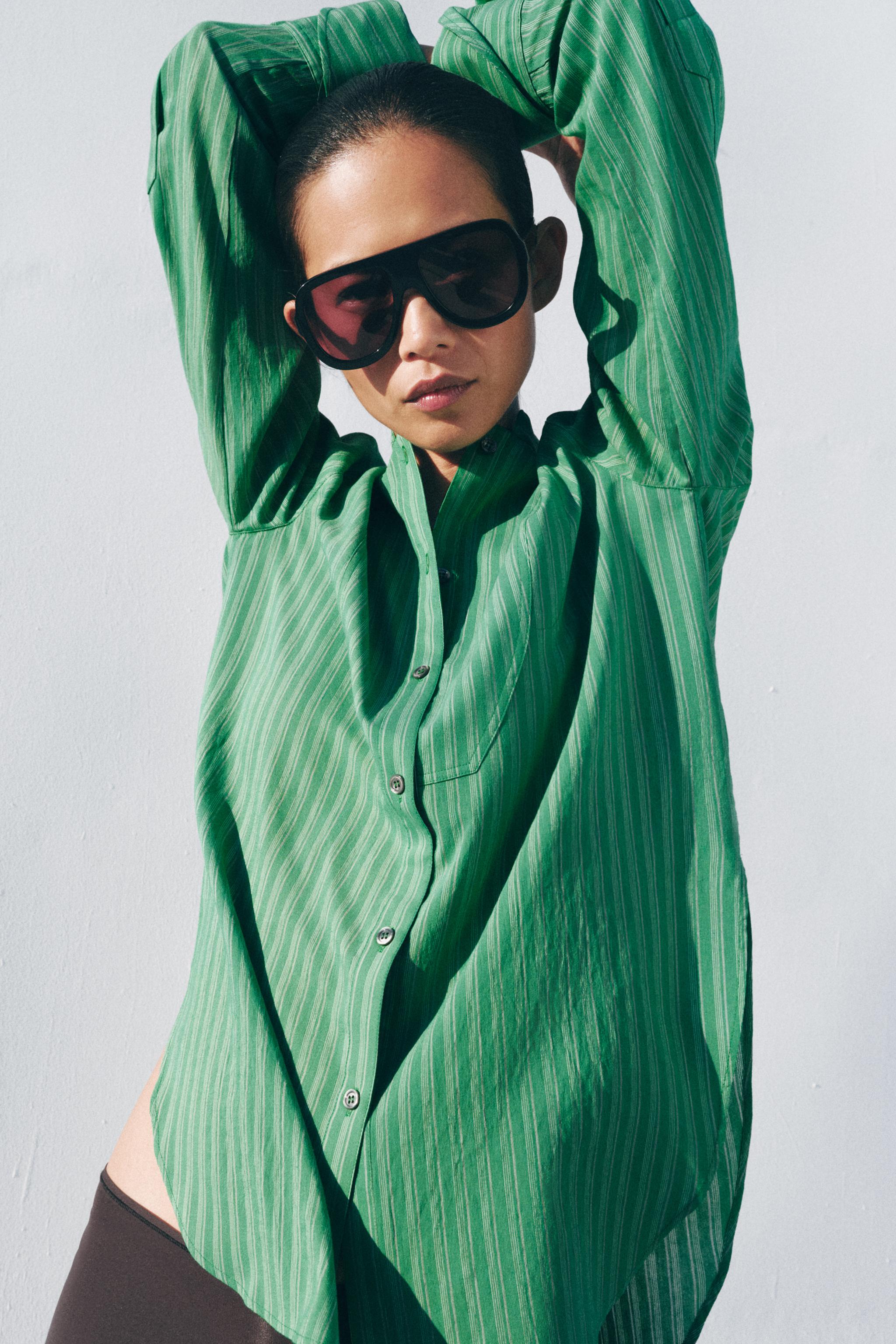 ZW COLLECTION STRIPED BIB SHIRT